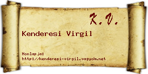 Kenderesi Virgil névjegykártya